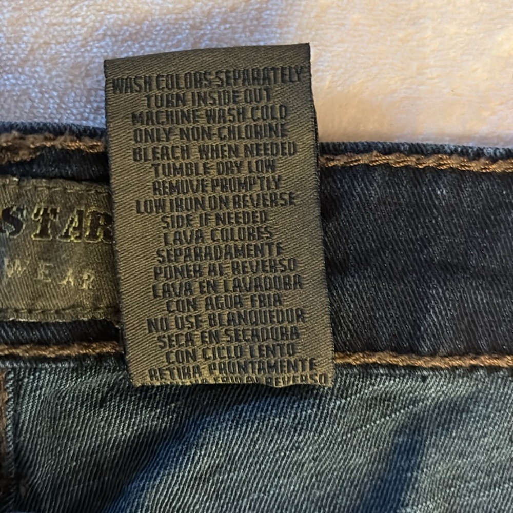 Urban Star Mens Jeans Relaxed Fit 34/30 34 30 dark wash distressed denim - Picture 3 of 8